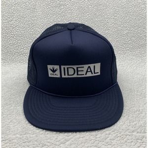 VTG IDEAL Snapback Trucker Hat Mens OSFM Blockhead Navy Blue Rope Mesh Foam‎